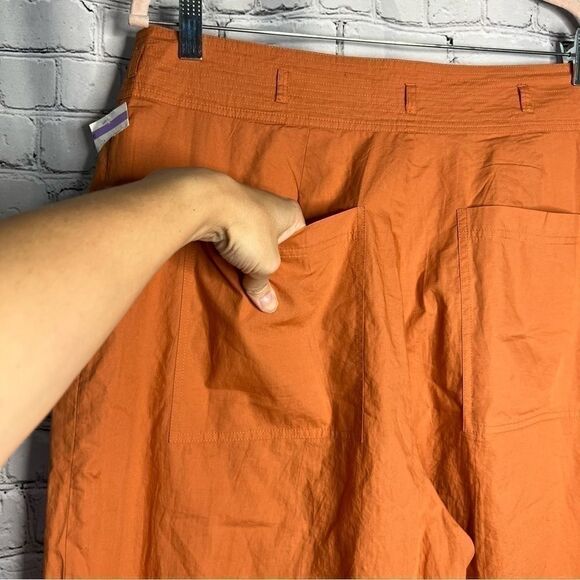 NEW Ulla Johnson orange high rise pleated button fly wide leg pants size 12 - Picture 9 of 13